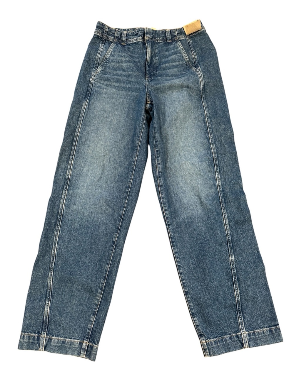 Madewell Tapered Denim Trousers High Rise Seamed Size 29 Wide Leg NWT